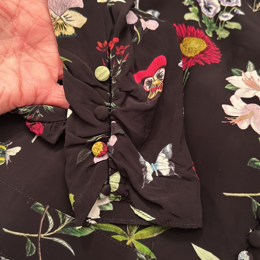NWT Joie Tamarice Black Floral Hi-Lo Mini Dress - Picture 12 of 12
